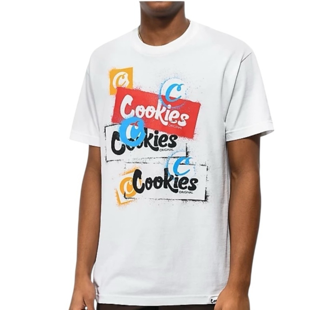 NWT Cookies Men's Short Sleeve Graphic Tee - White and Multicolor